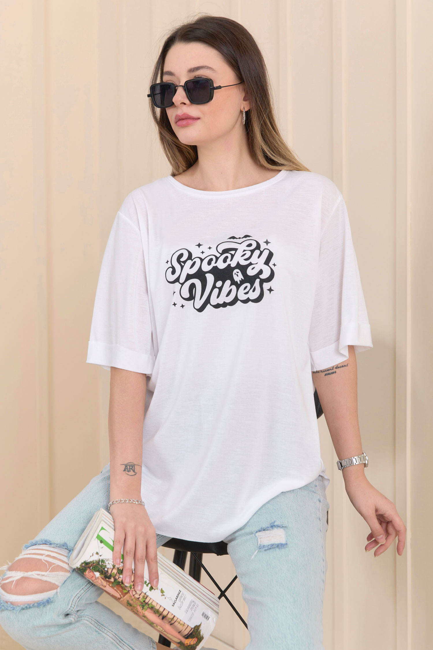 22244-BEYAZ T-Shirt