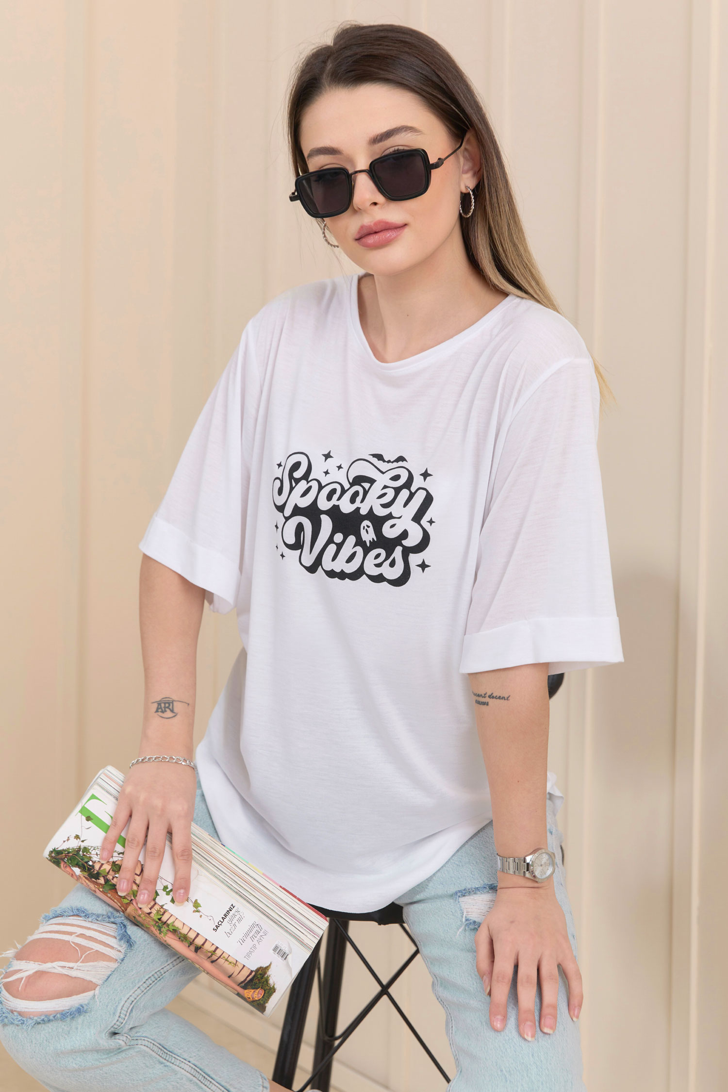 22244-BEYAZ T-Shirt