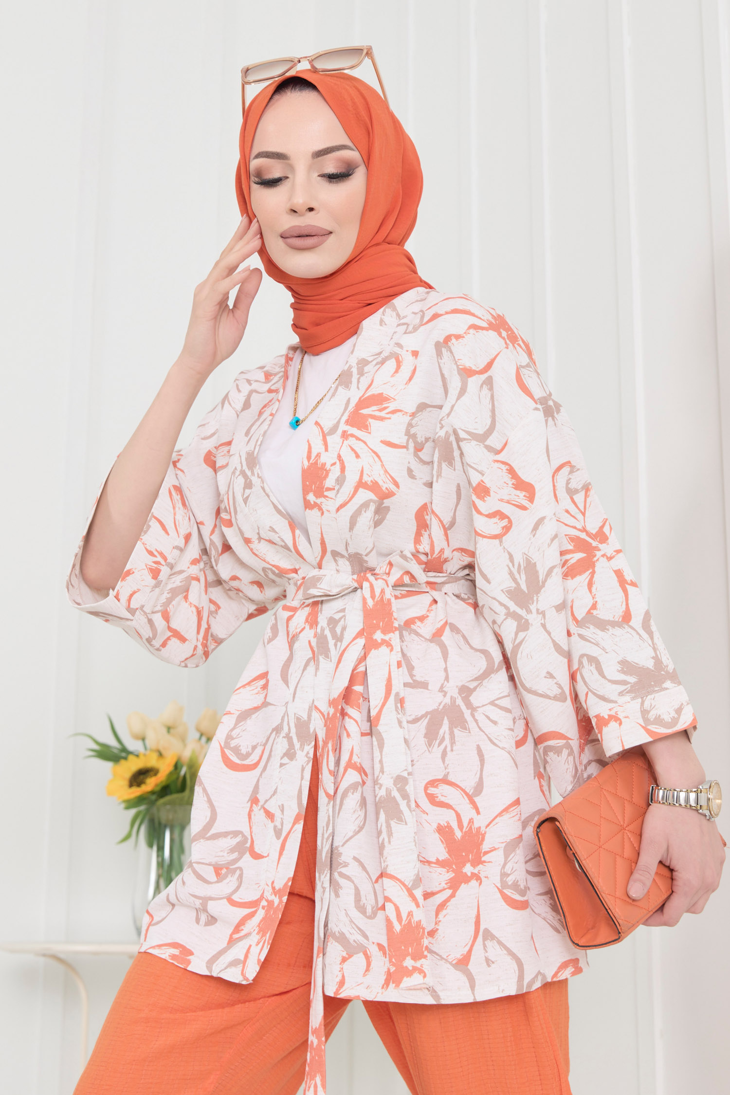 22371-ORANJ Ceket