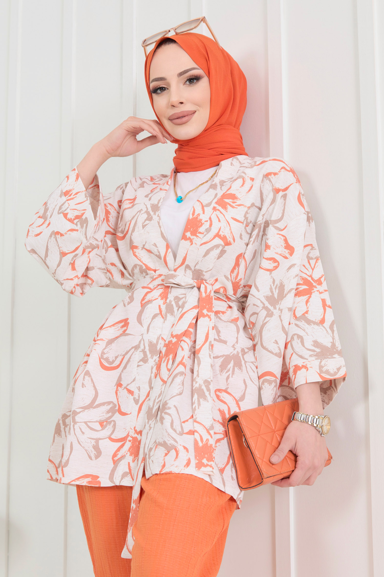 22371-ORANJ Ceket