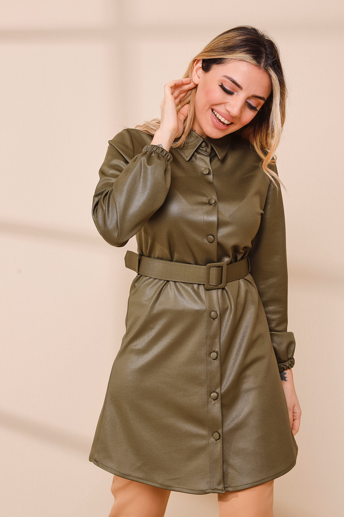 Belted Tunic Khaki - 9120