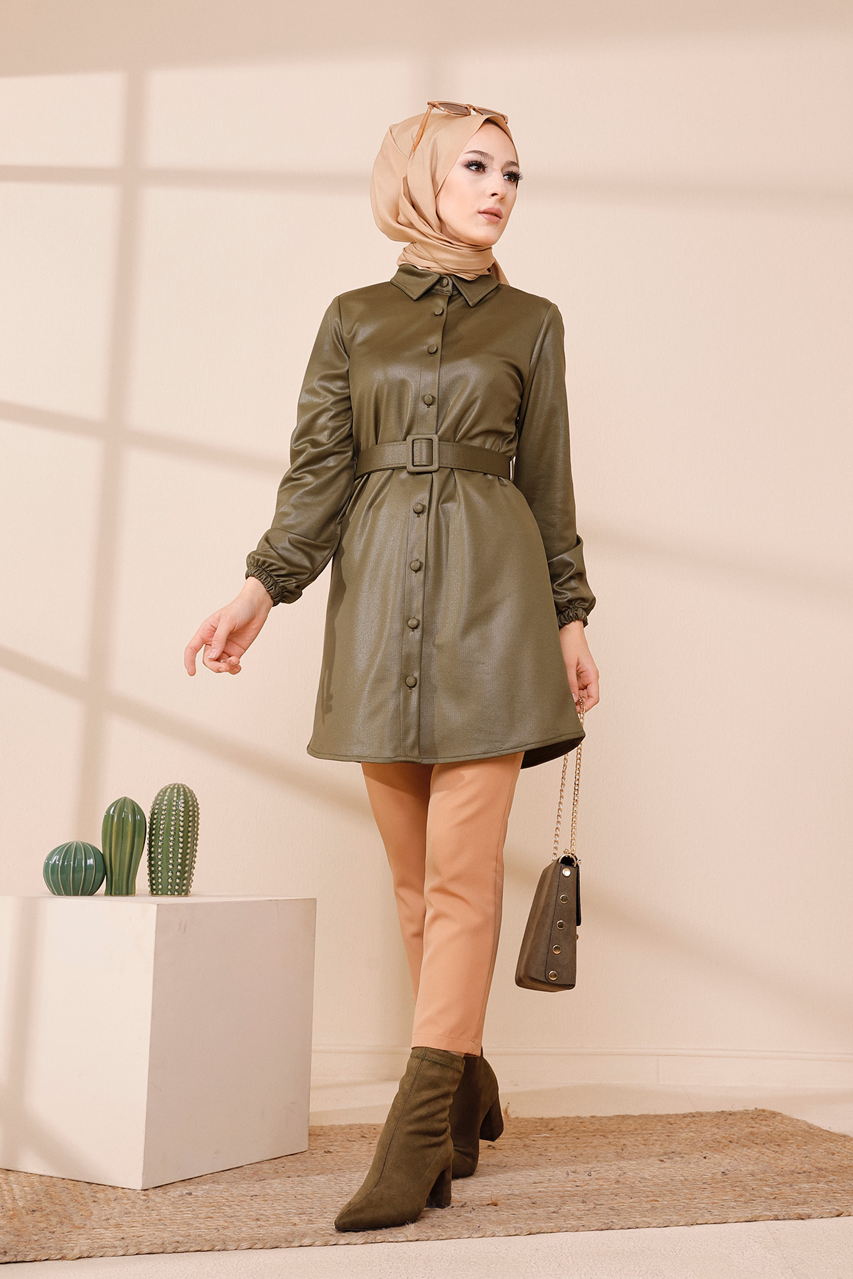 Belted Tunic Khaki - 9120