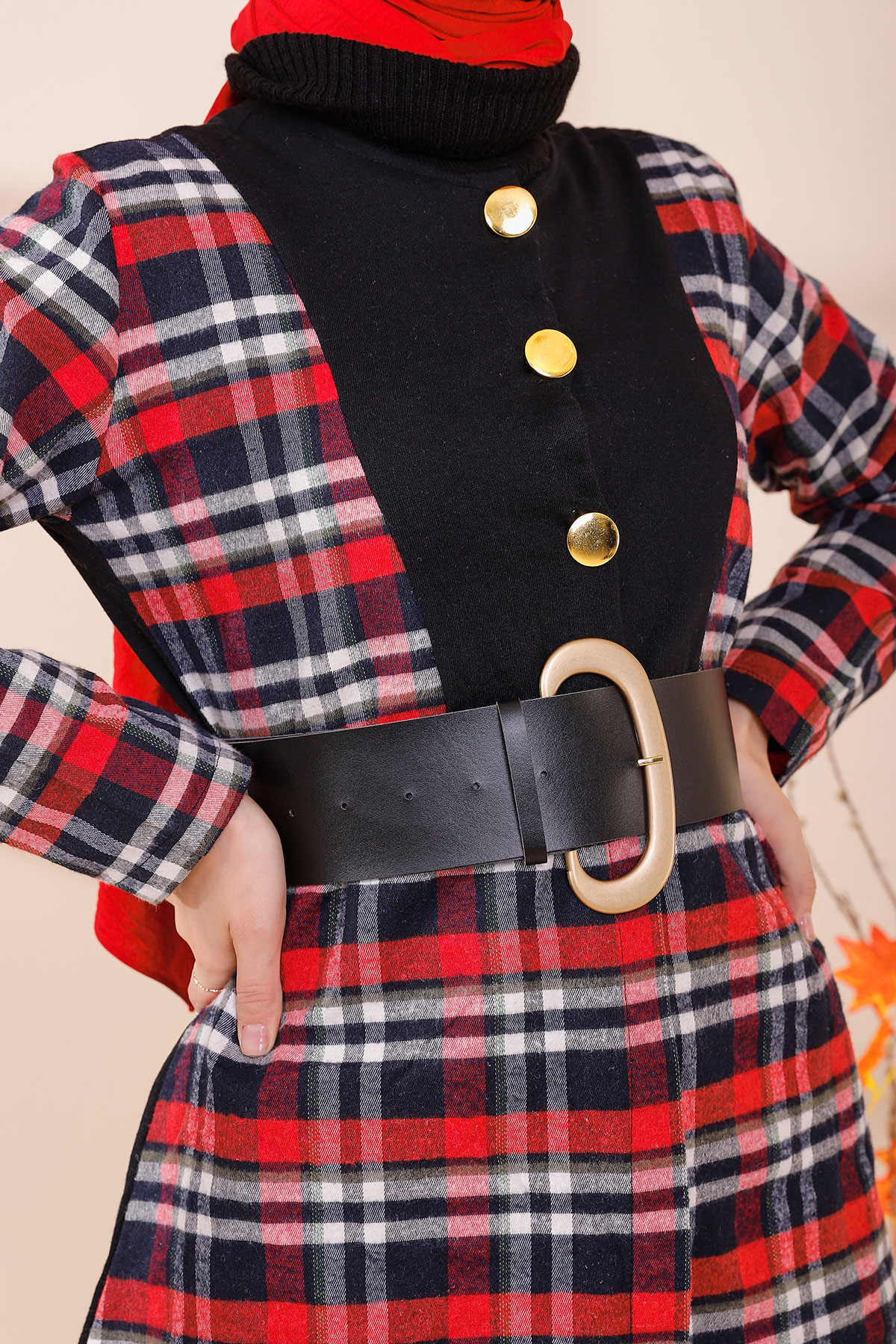 Belted Tunic Red - 3418