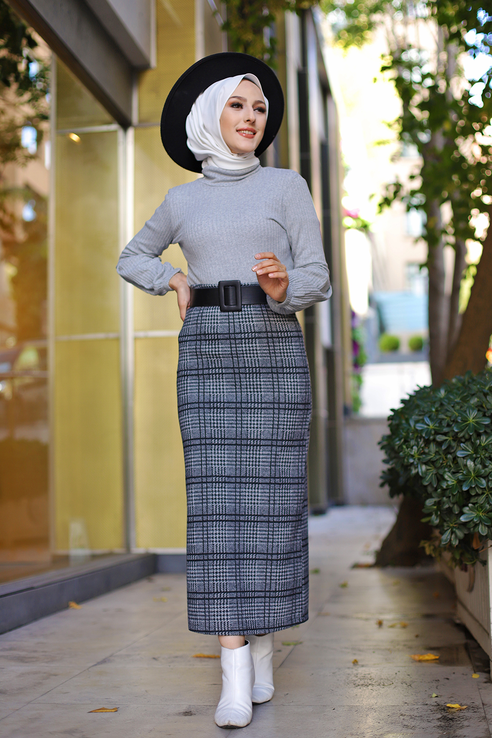 Blouse Skirt Grey - 3308