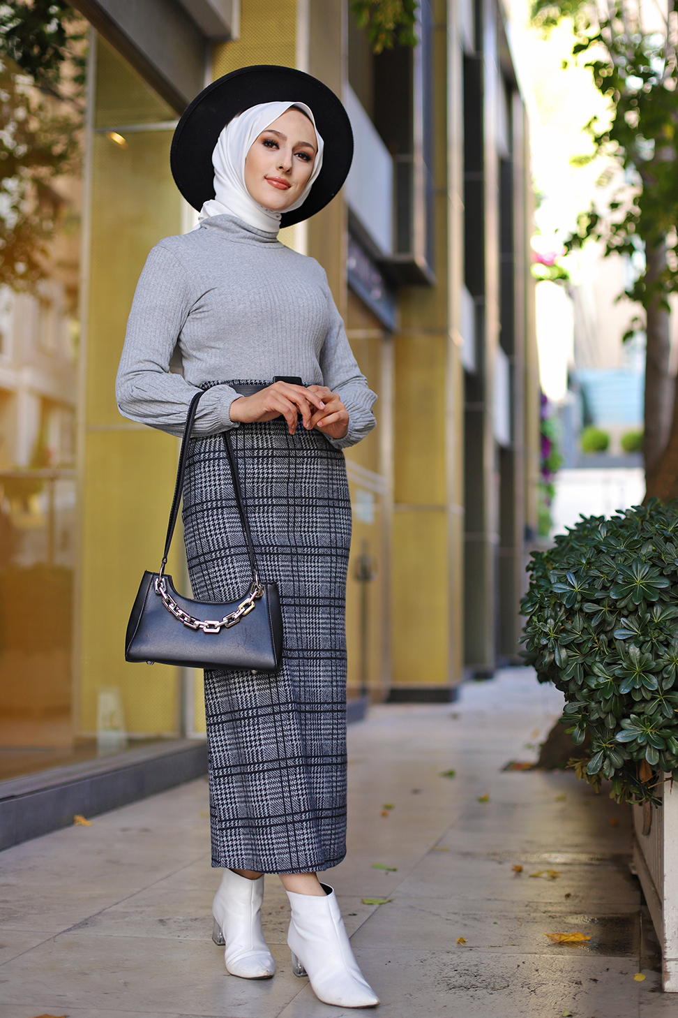 Blouse Skirt Grey - 3308