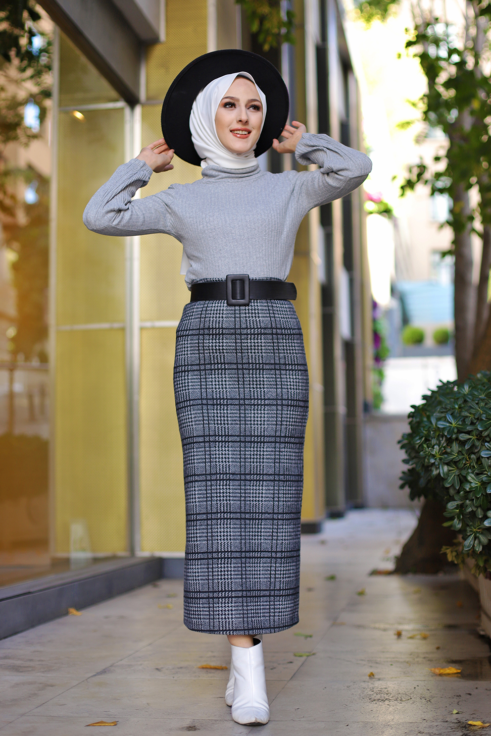 Blouse Skirt Grey - 3308