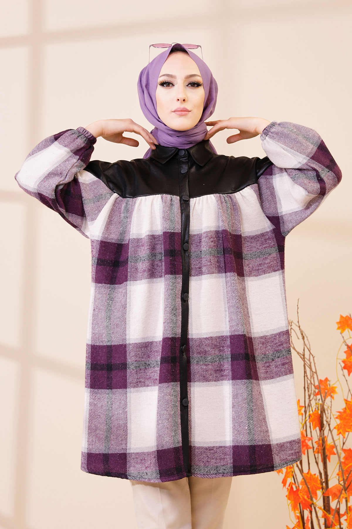 Buttoned Cap Damson - 13087