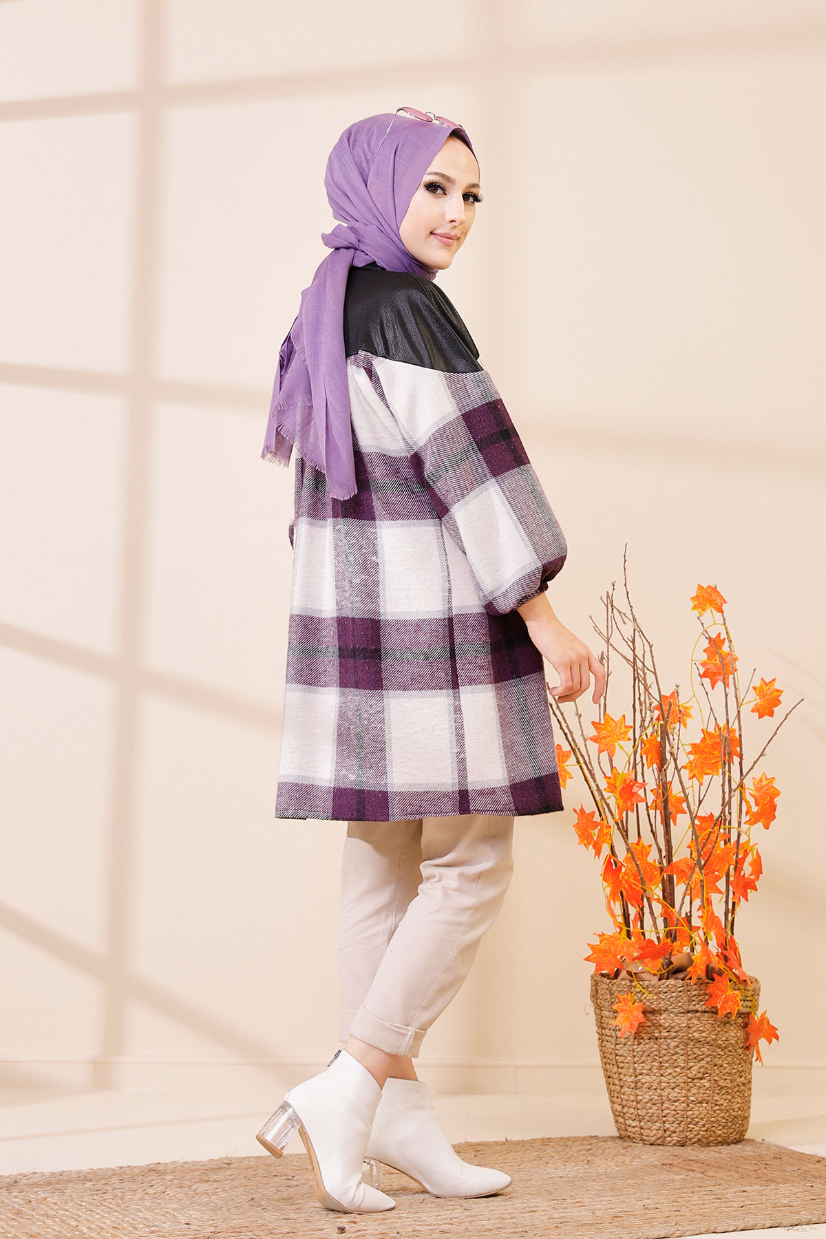 Buttoned Cap Damson - 13087