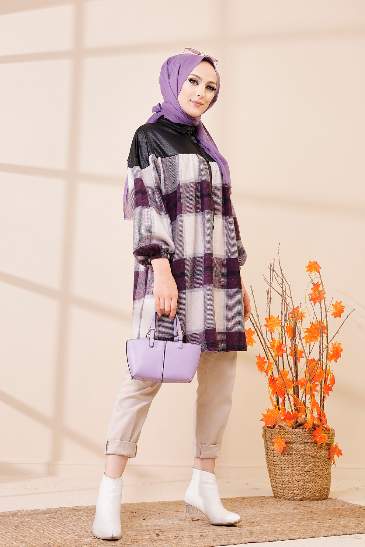 Buttoned Cap Damson - 13087