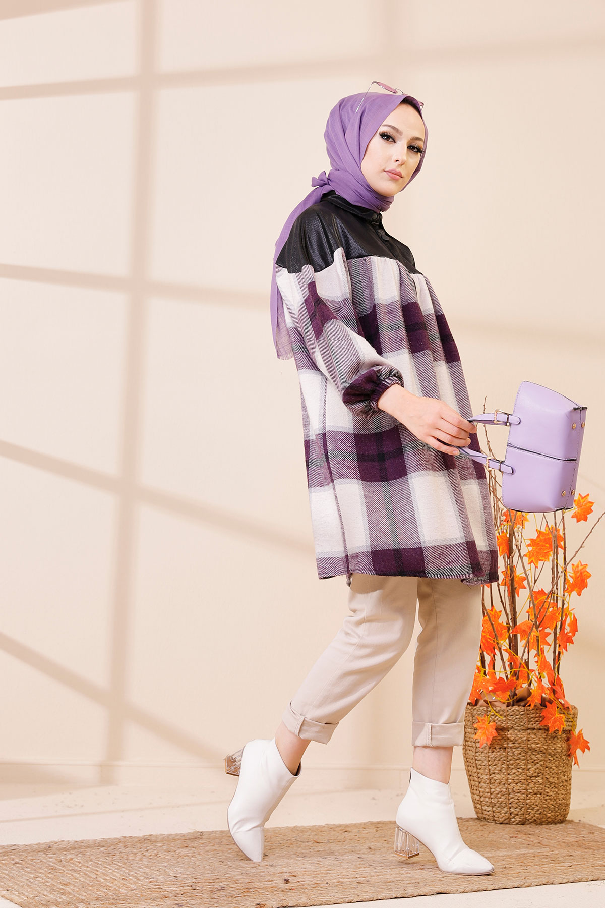 Buttoned Cap Damson - 13087