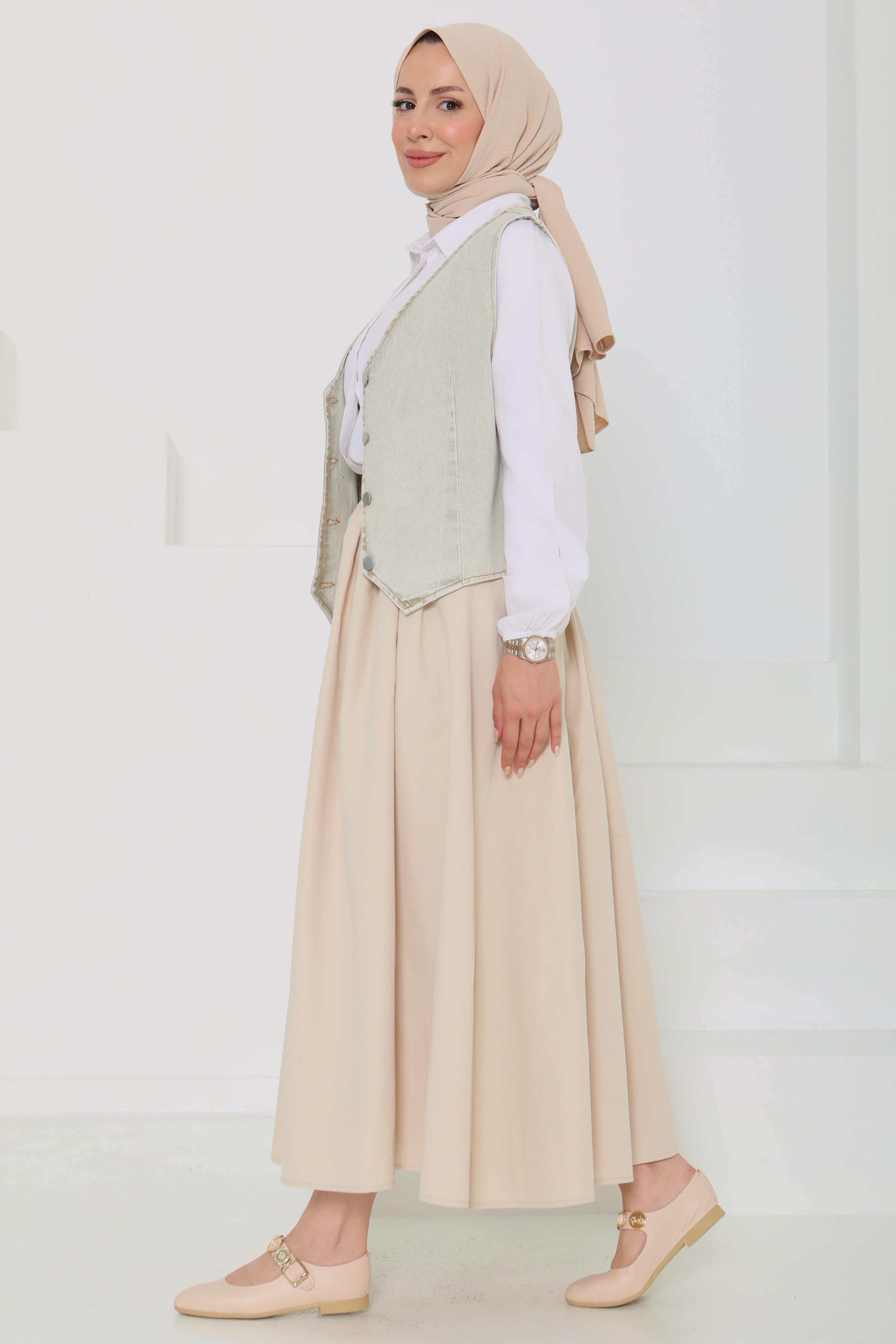 Denim Kısa Yelek - 27099