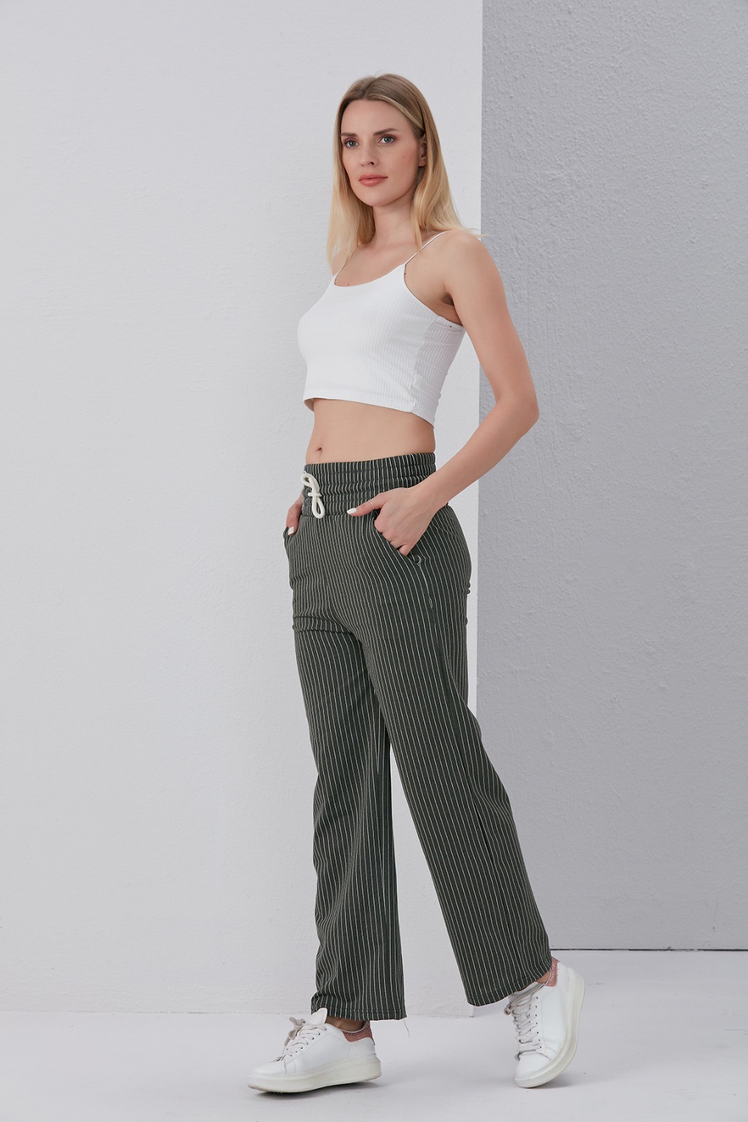 Yuksek Bel Pantolon HAKI - 4214