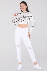 Gabardin Pantolon Beyaz - 11603 - TOFİSA