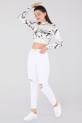 Gabardin Pantolon Beyaz - 11603 - TOFİSA (1)