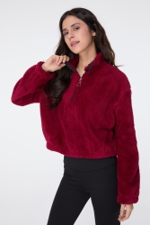 Peluş Crop Bordo - 13052 · 16