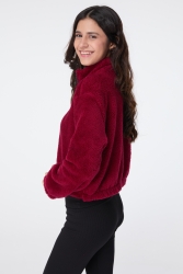 Peluş Crop Bordo - 13052 · 17