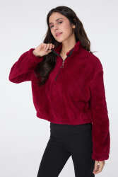 Peluş Crop Bordo - 13052 · 11