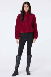 Peluş Crop Bordo - 13052 · 9