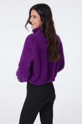 Peluş Crop Mor - 13052 · 10