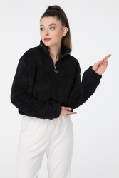 Peluş Crop Siyah - 13052 · 24