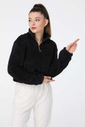 Peluş Crop Siyah - 13052 · 4