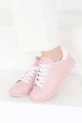 Kadın Pudra-pudra-beyaz Spor Ayakkabı - 22076 - TOFİSA