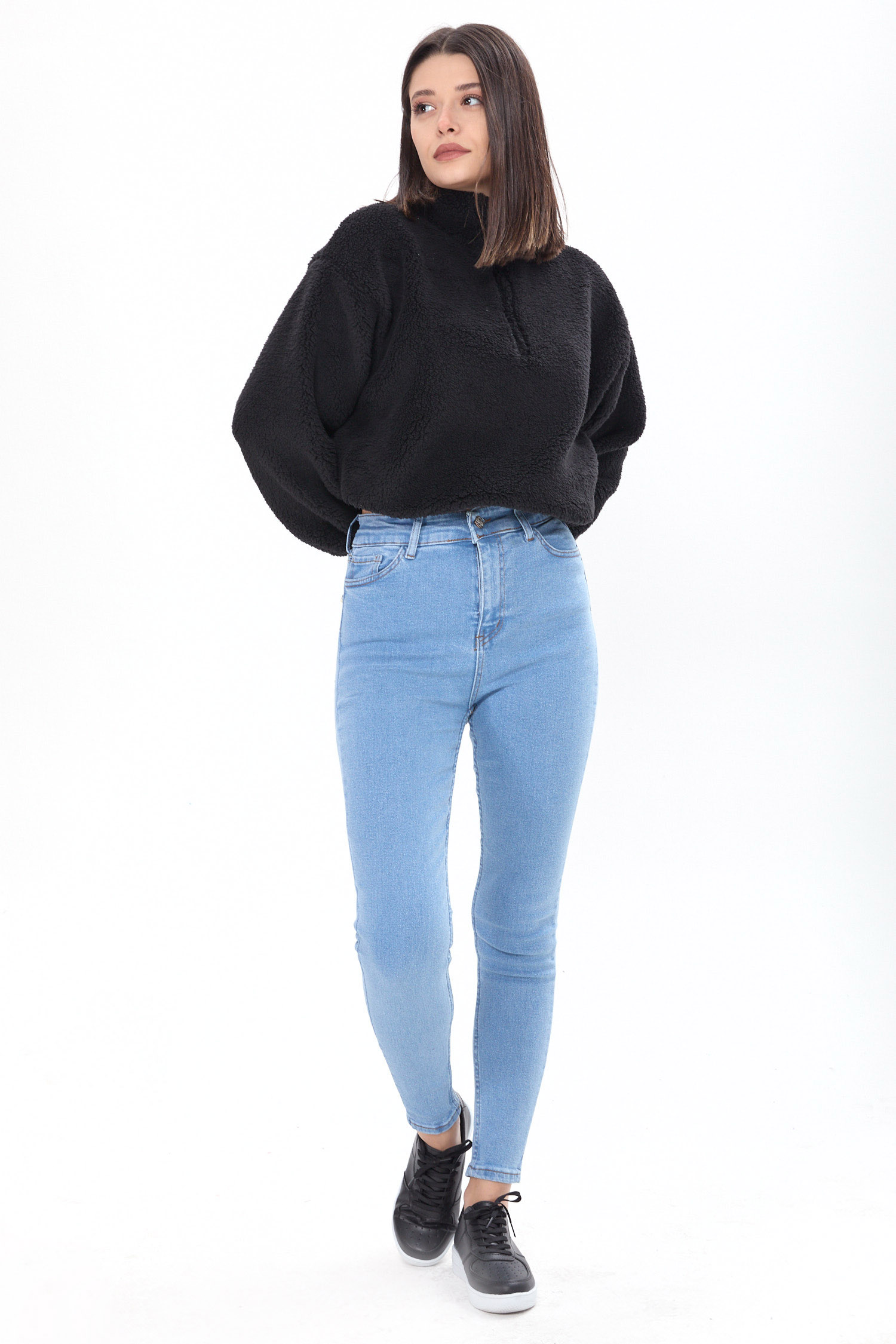 23656-BUZ-MAVI Skinny Likralı Kot Pantolon