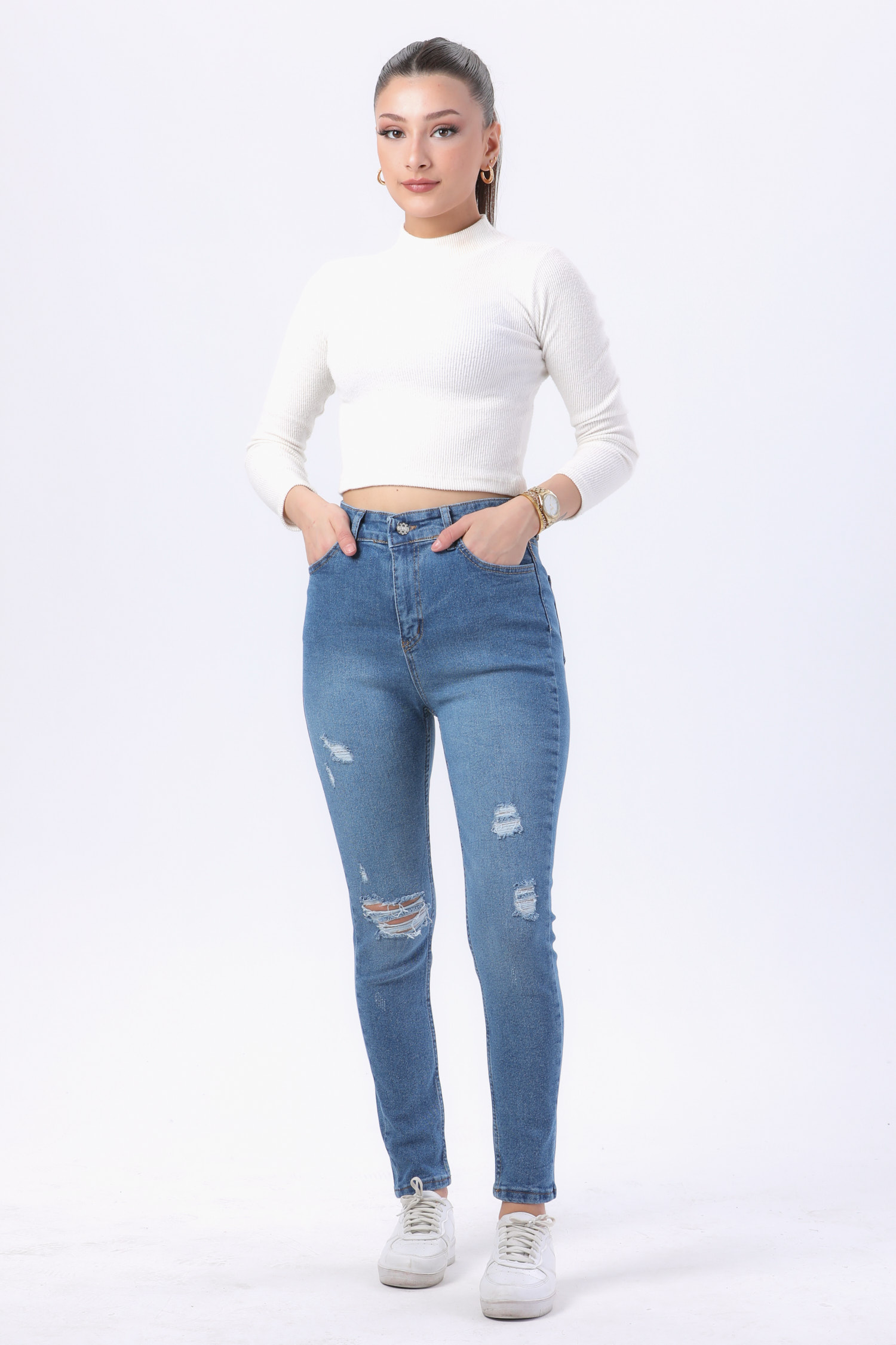 23812-MAVI Likralı Skinny Kot Pantolon