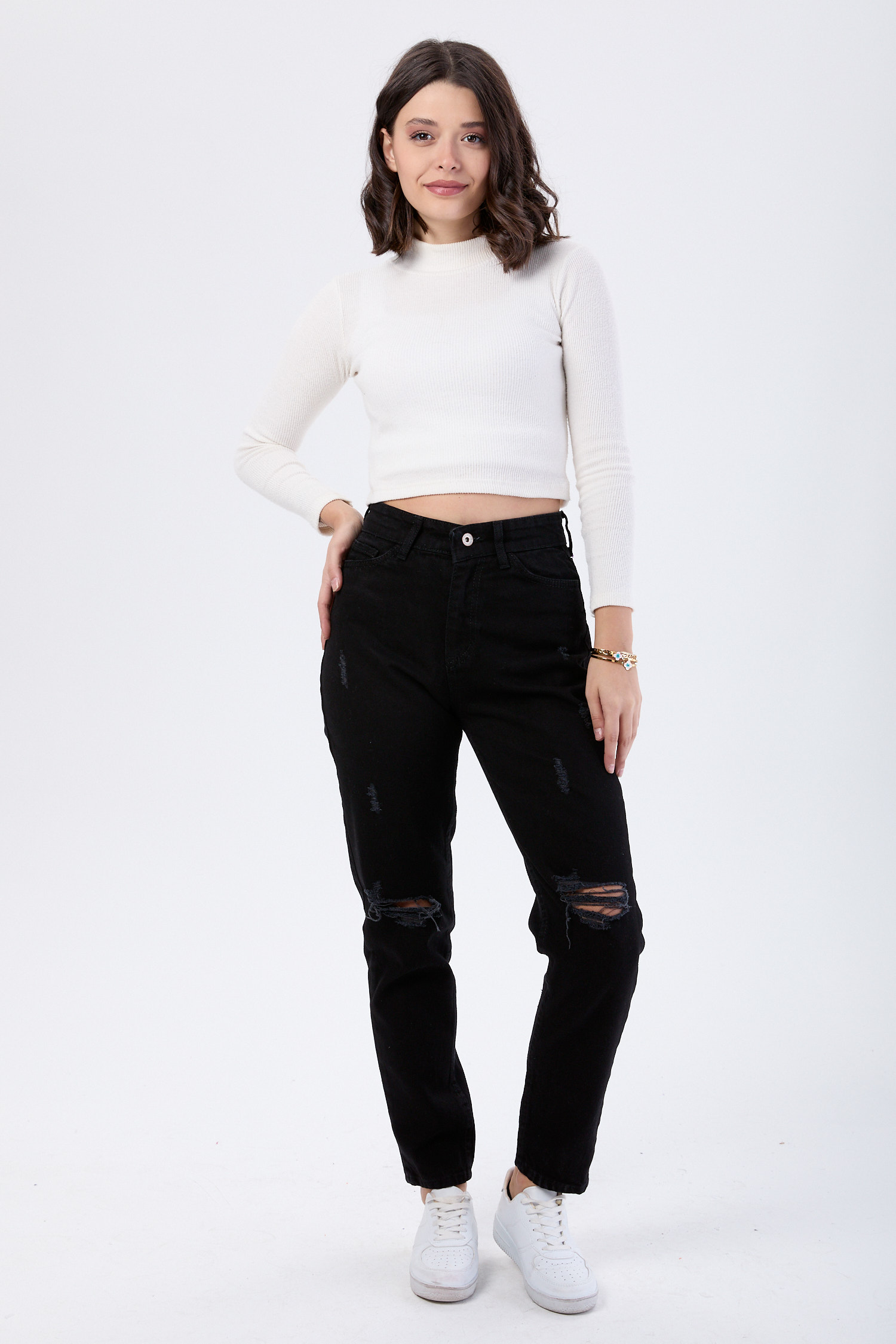 Mam Jeans Lazer Kesim Siyah - 23813