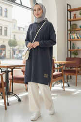 Armalı Vortex Yırtmaçlı Tunik - 27984-FUME - TOFİSA (1)