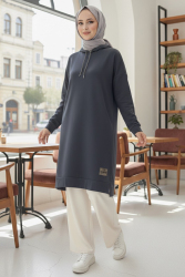 Armalı Vortex Yırtmaçlı Tunik - 27984-FUME - TOFİSA