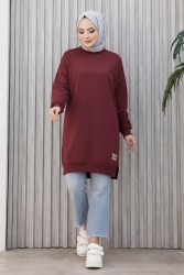 Armalı Yırtmaç Detaylı Vortex Tunik - 27952-BORDO - TOFİSA (1)