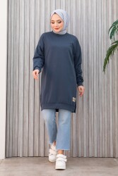 Armalı Yırtmaç Detaylı Vortex Tunik - 27952-FUME - TOFİSA