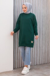 Armalı Yırtmaç Detaylı Vortex Tunik - 27952-ZUMRUT - TOFİSA