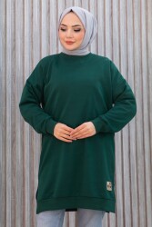 Armalı Yırtmaç Detaylı Vortex Tunik - 27952-ZUMRUT - TOFİSA (1)