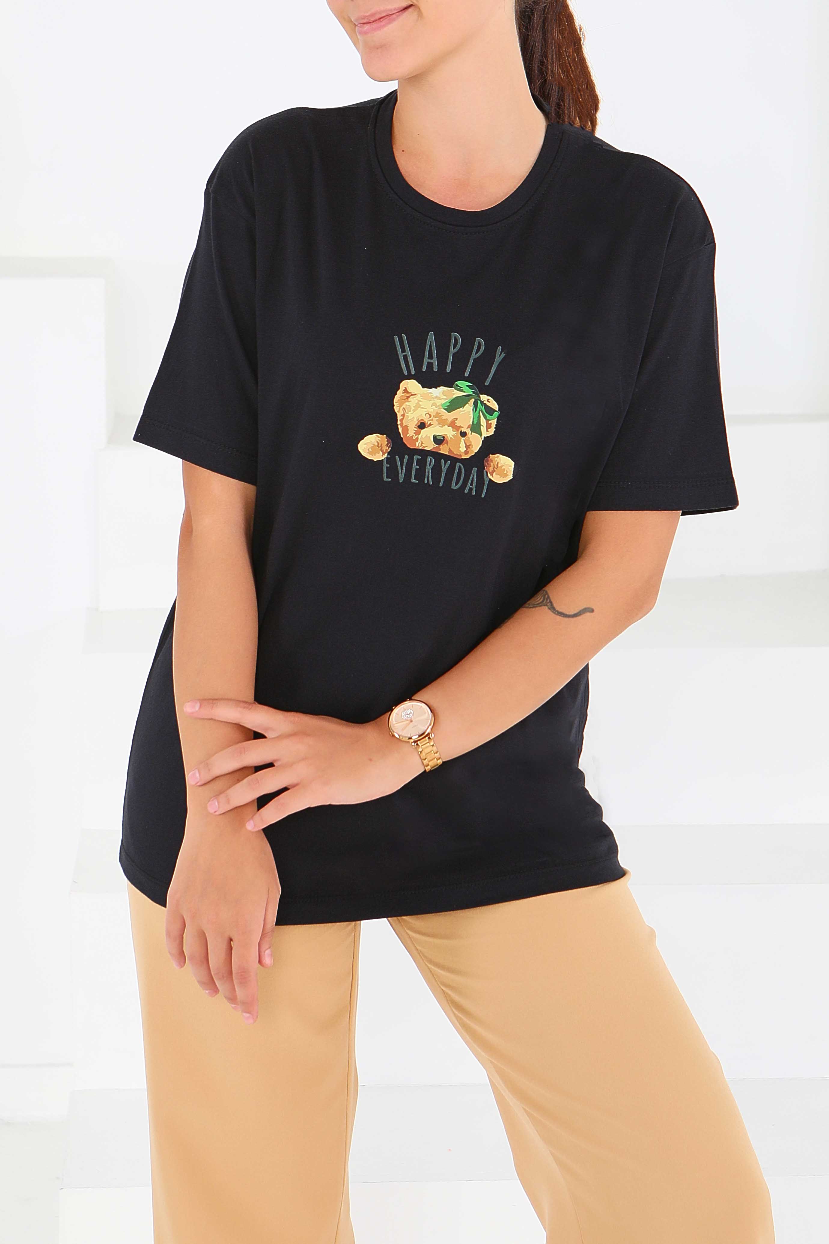 Baskılı Kısa Kollu T-Şhirt  - 27568