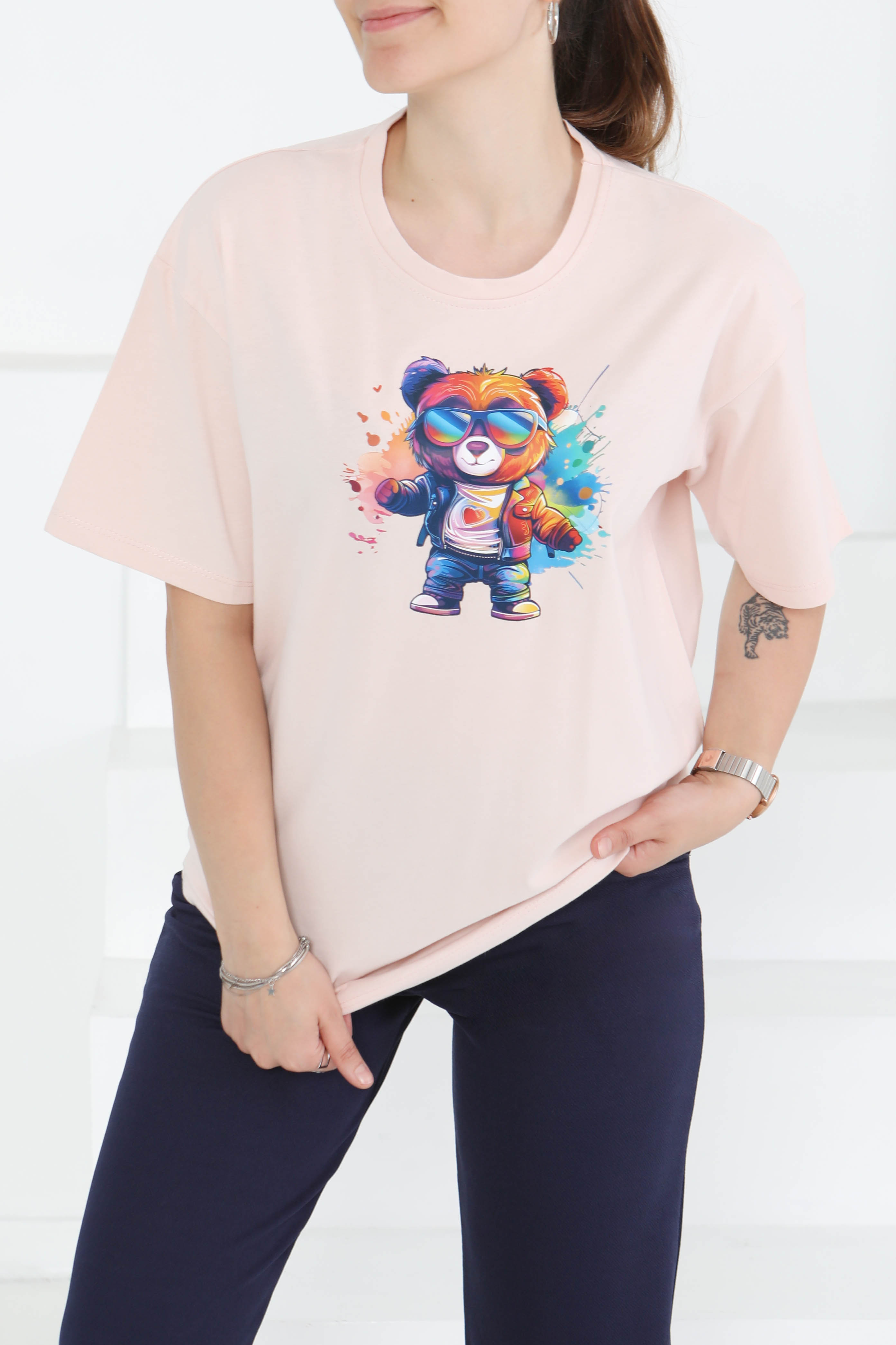 Baskılı Kısa Kollu T-Şhirt  - 27349