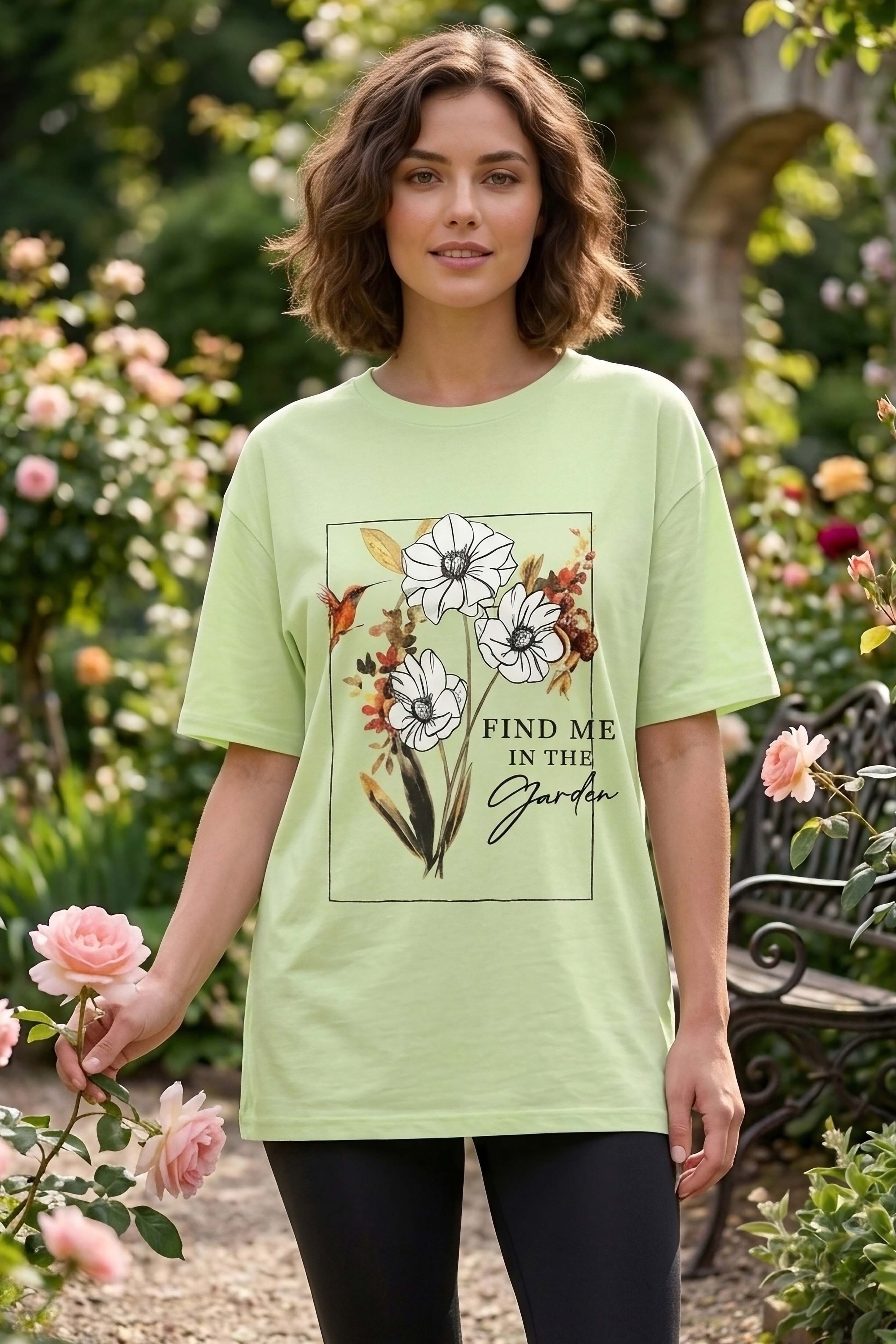 Baskılı Kısa Kollu Tunik  - 1309-MINT
