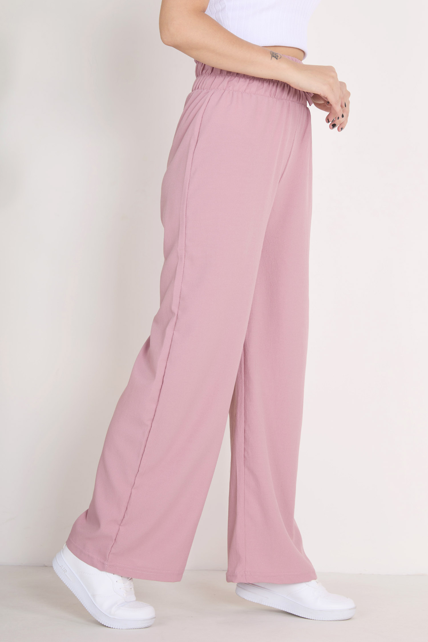 Beli Lastikli Pantolon Gül - 27074