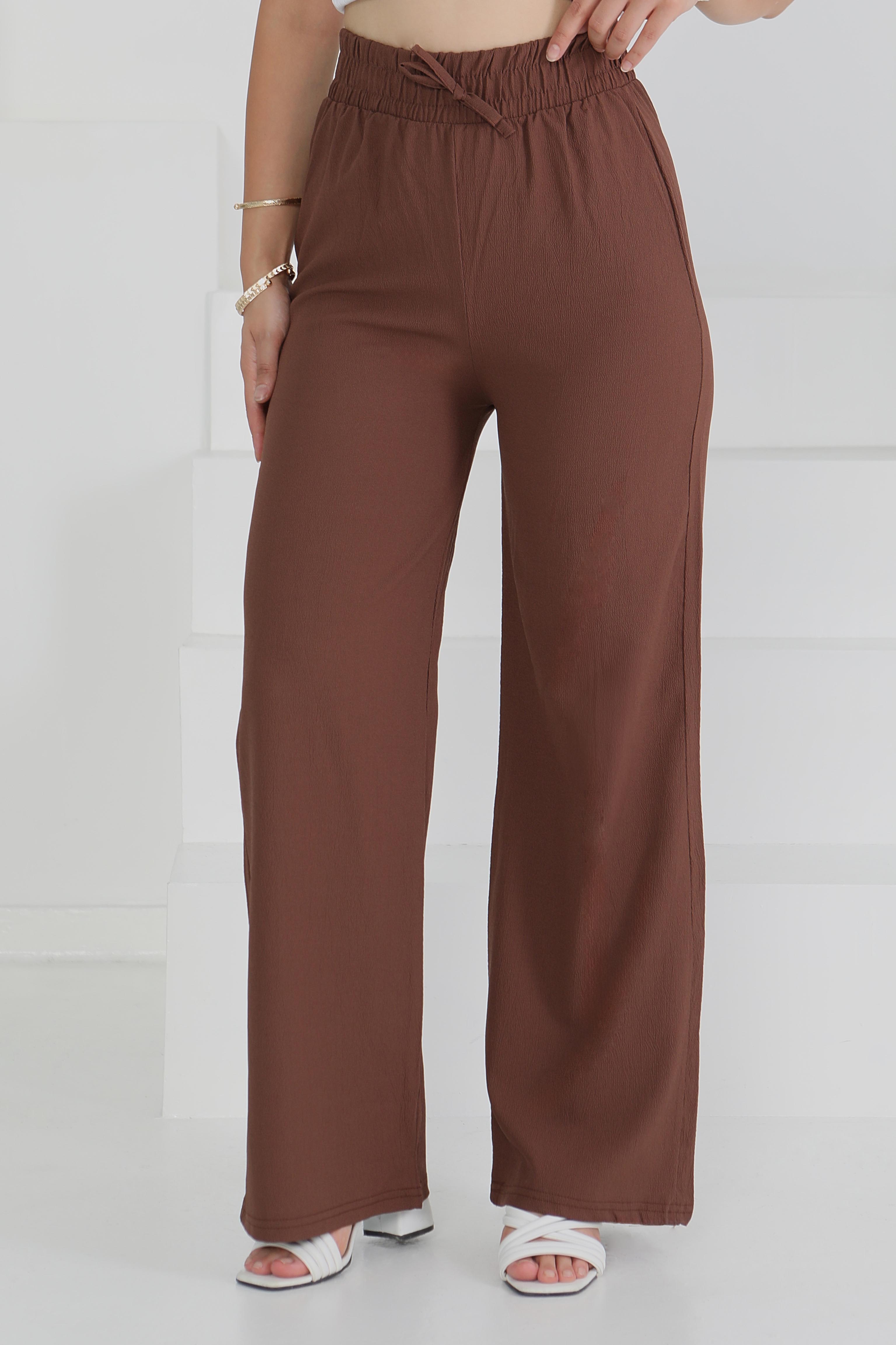 Beli Lastikli Pantolon Kahve - 27074
