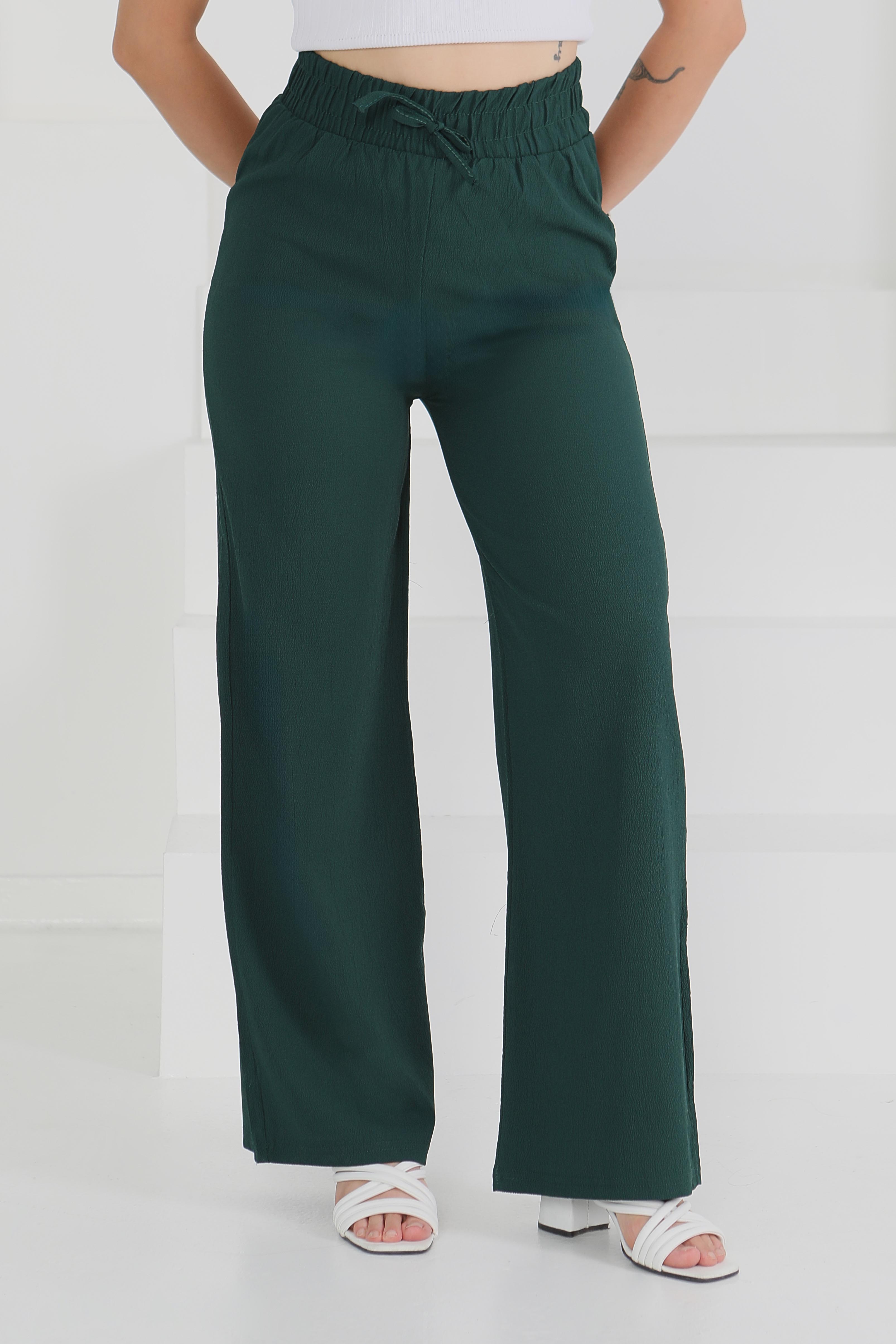 Beli Lastikli Pantolon Zümrüt - 27074