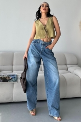 Bıyık Baggy Kot Pantolon - 27268 - TOFİSA