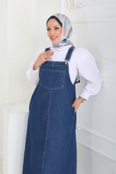 Cep Detaylı Askılı kot Salopet - 27833-KOYU-MAVI - TOFİSA (1)