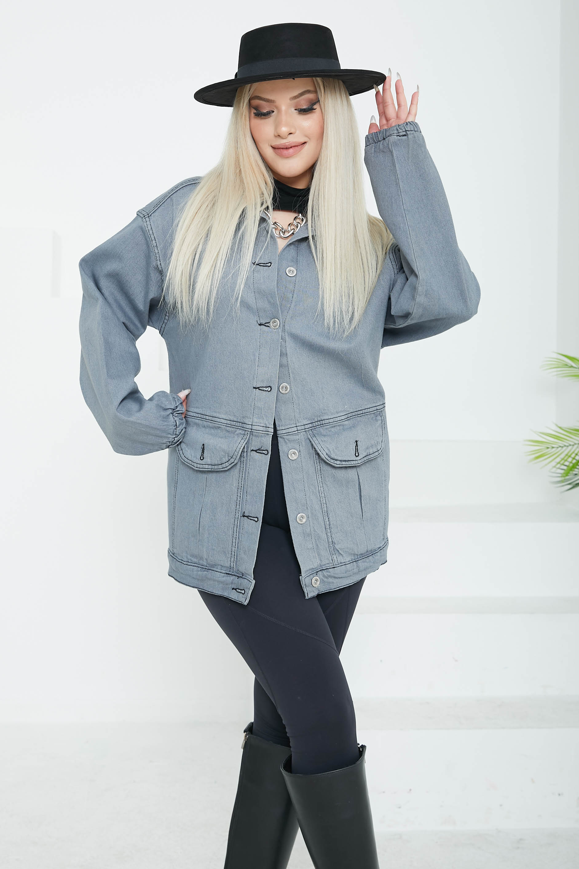Cepli Kot Ceket Gri - 26578