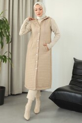 Cepli Zincir Detaylı Kapitone Yelek - 27824-VIZON - TOFİSA