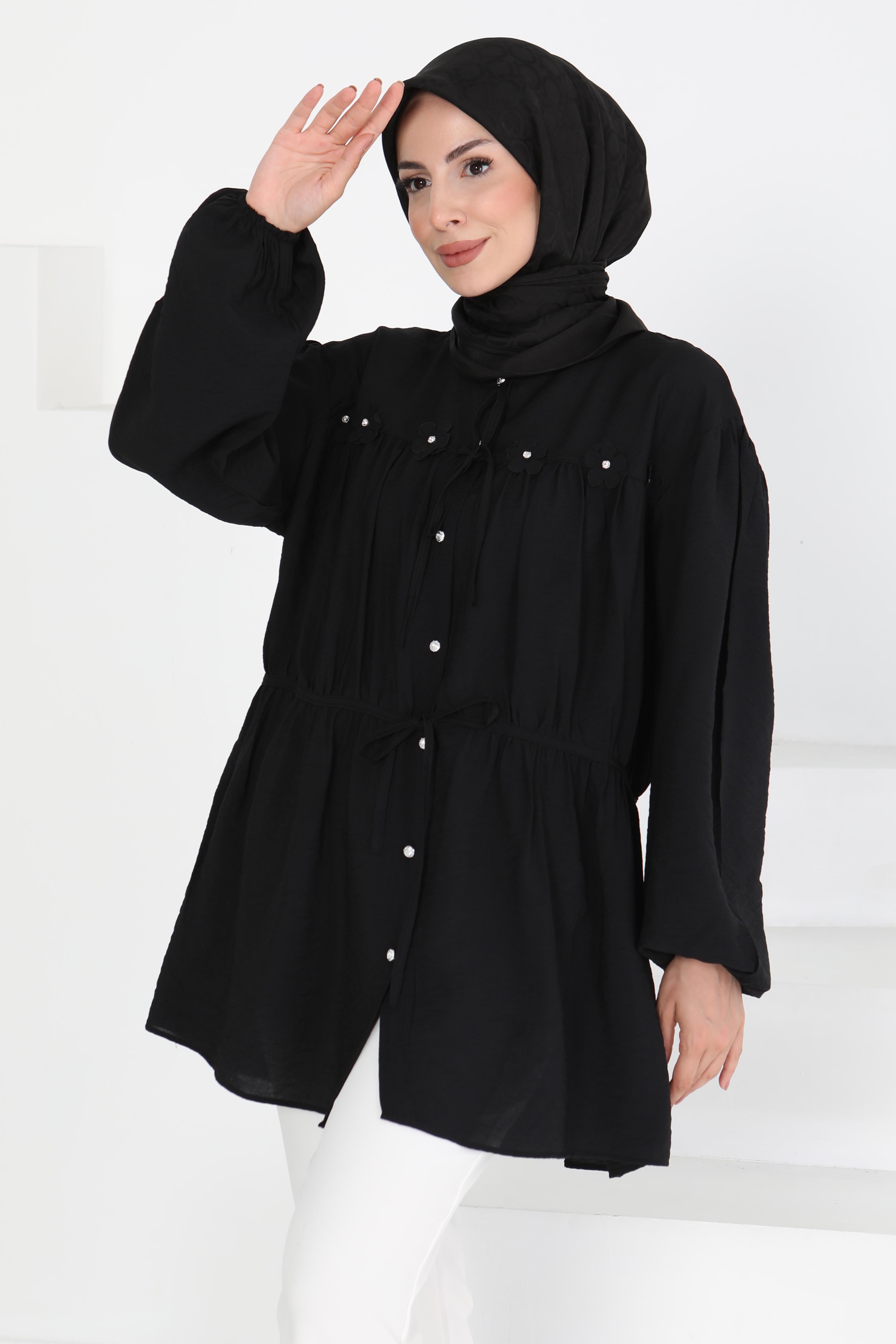 Çiçek İnci Detaylı Tunik  - 27273