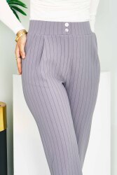 Çift Düğmeli Çizgili Pantolon Gri - 28742-GRI - TOFİSA (1)