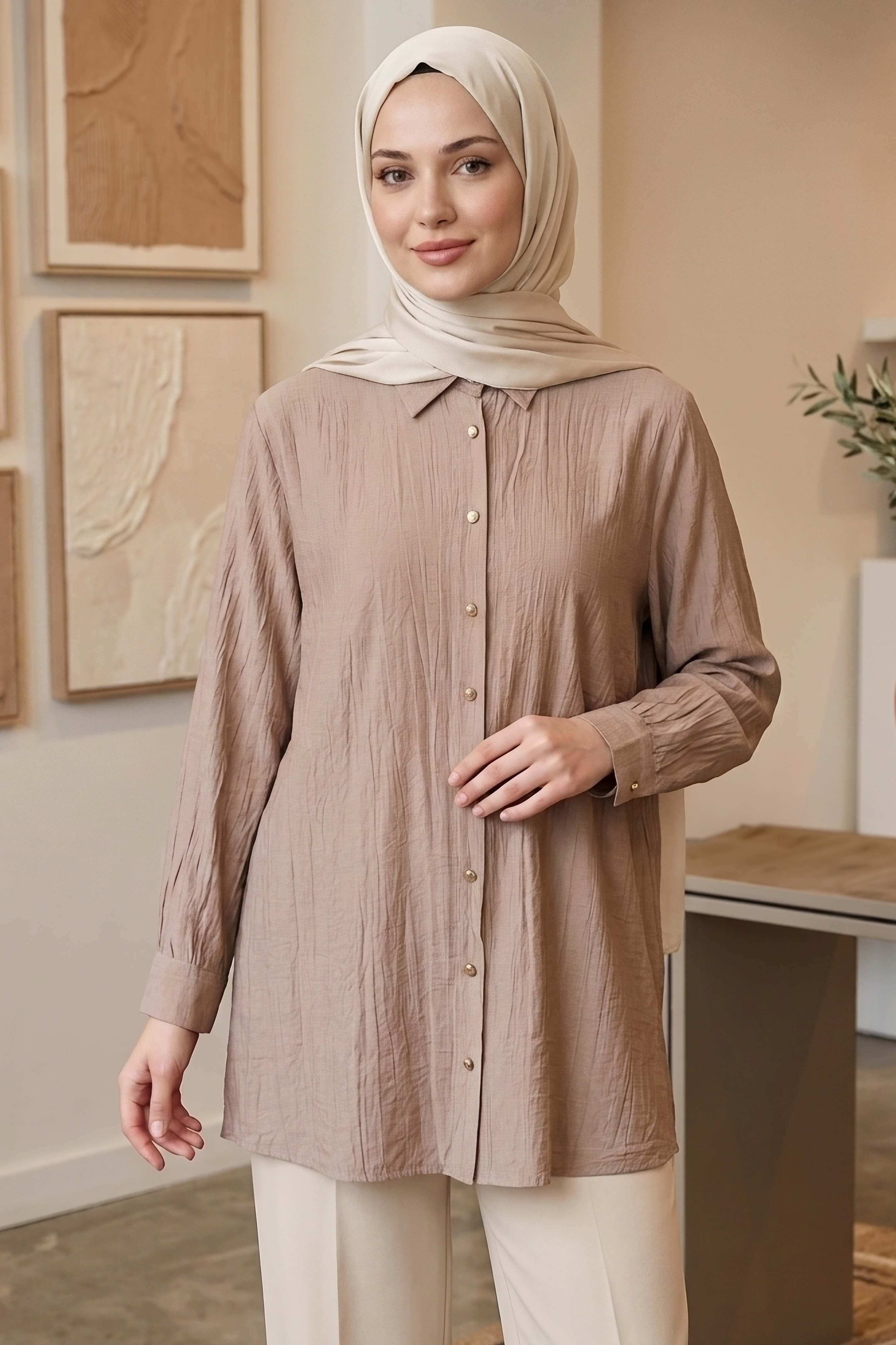 Çilek Tunik  - 1308-BEJ