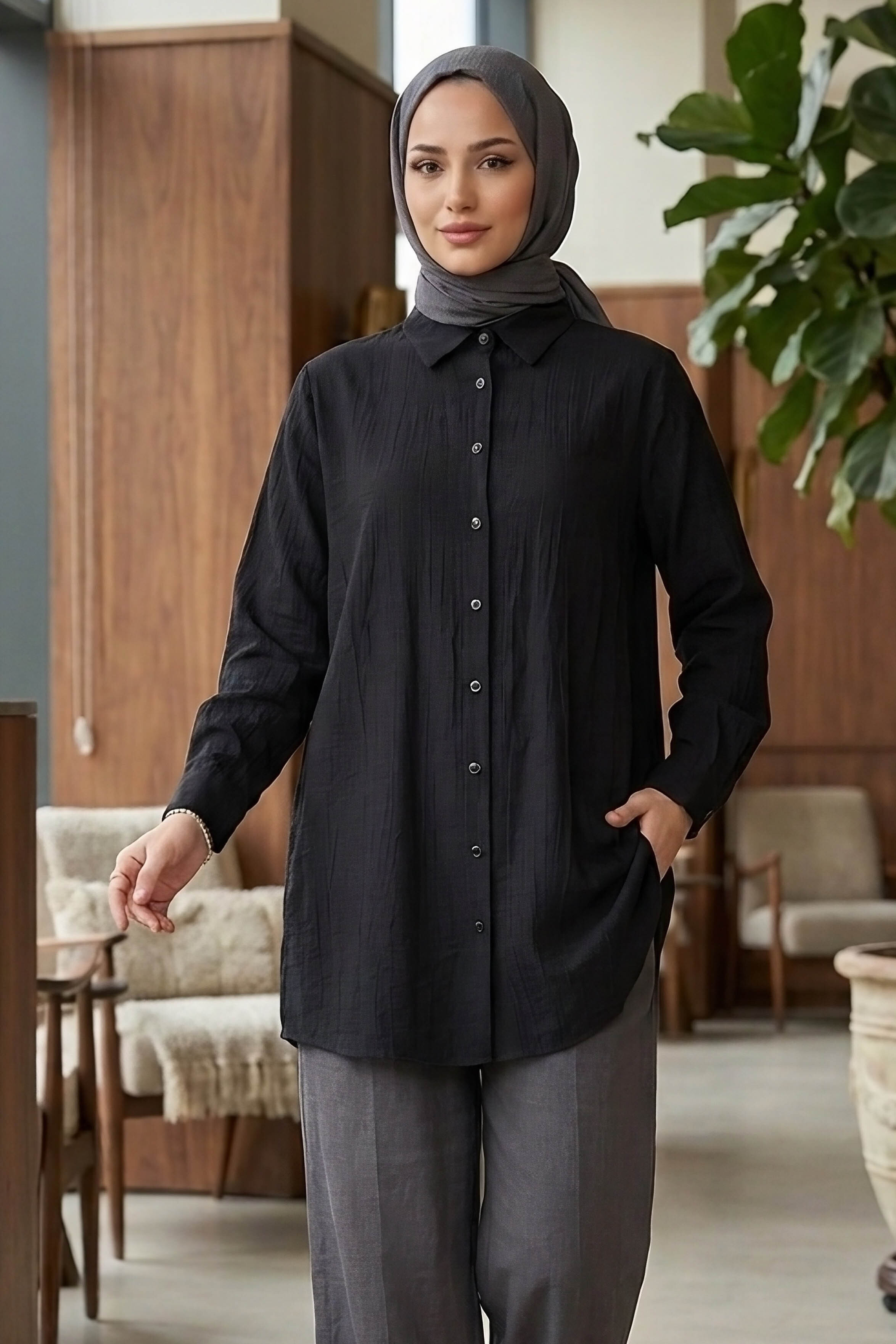 Çilek Tunik  - 1308-SIYAH