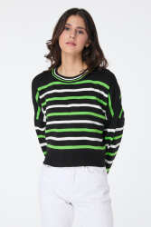 Çizgili Triko Kazak - 27656 - TOFİSA (1)